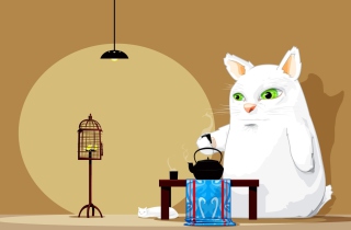 Tea Cat - Obrázkek zdarma pro Desktop 1280x720 HDTV