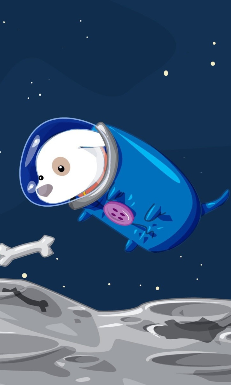 Das Space Dog Wallpaper 768x1280