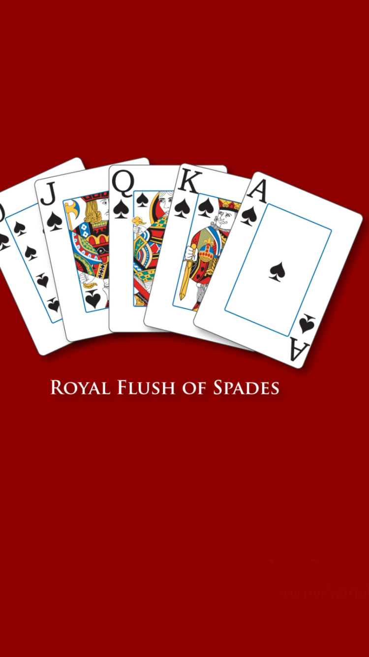 Fondo de pantalla Royal Flush Of Spades 750x1334