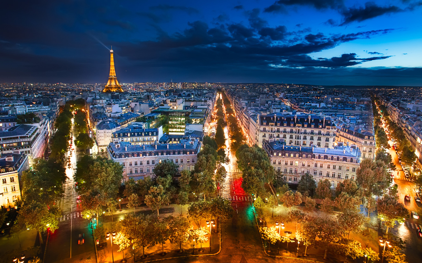 Das City Lights Of Paris Wallpaper 1440x900