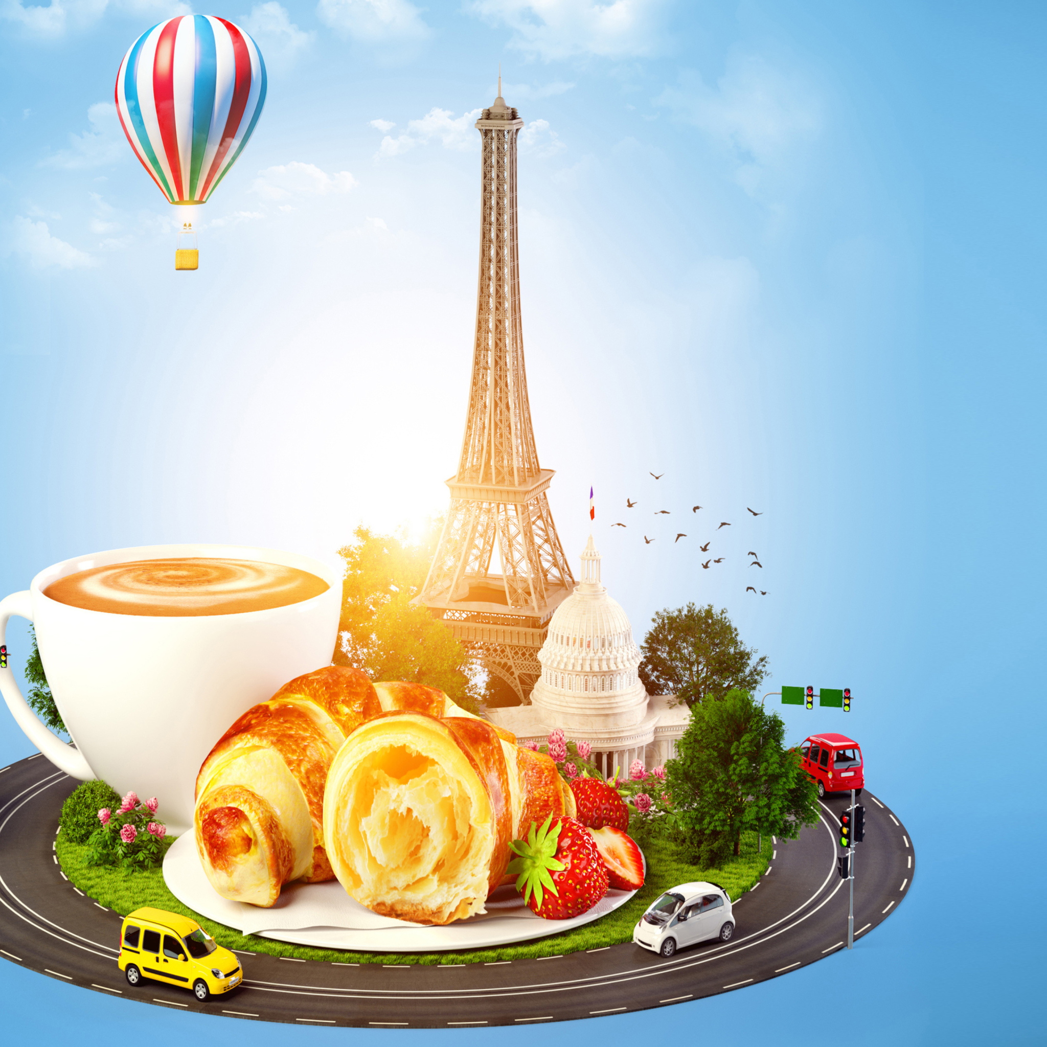 Fondo de pantalla France Breakfast 2048x2048