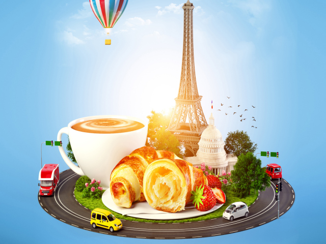 France Breakfast wallpaper 640x480