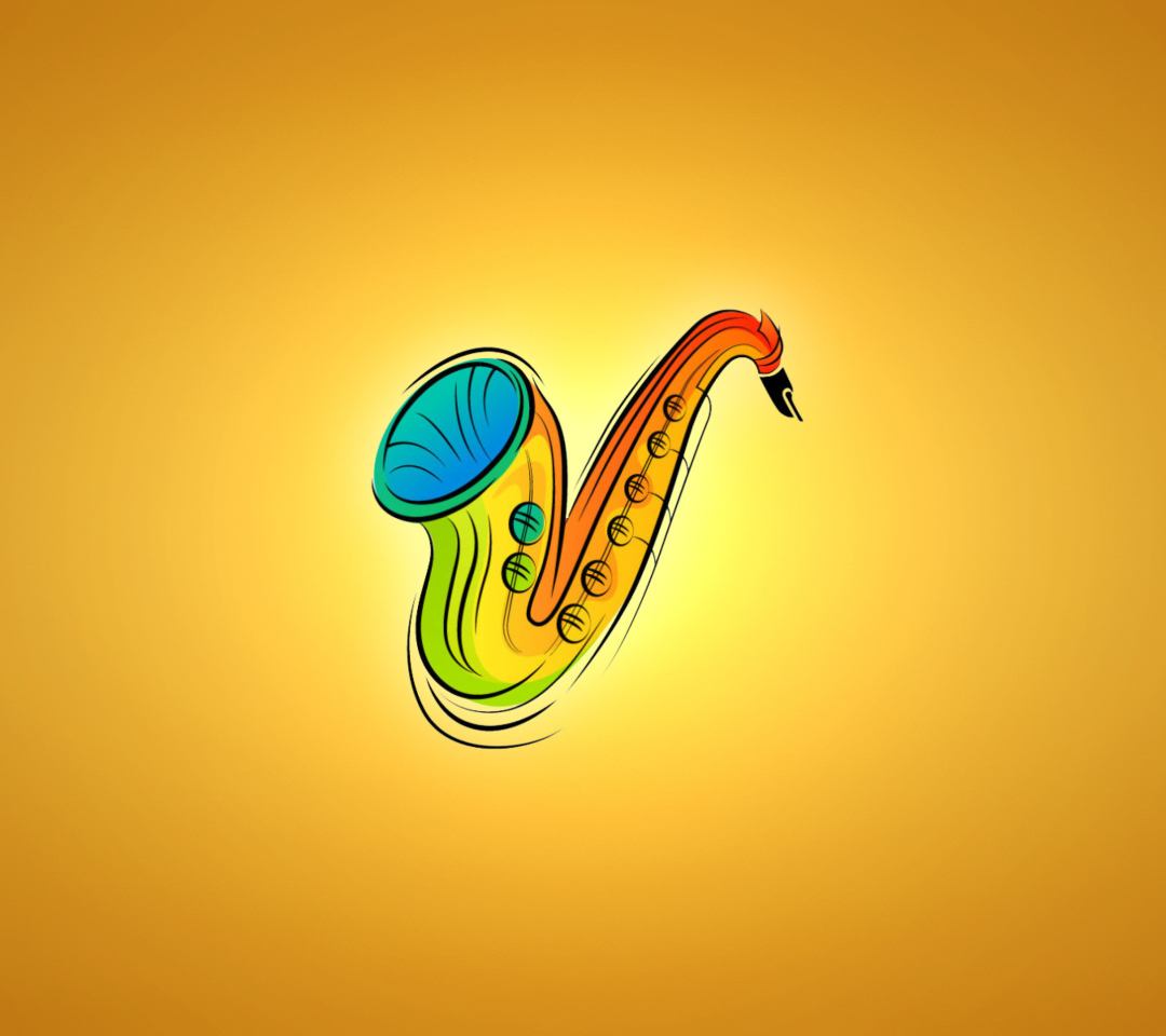 Fondo de pantalla Yellow Saxophone Illustration 1080x960