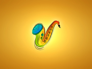 Screenshot №1 pro téma Yellow Saxophone Illustration 320x240