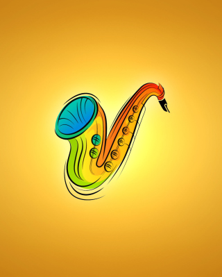 Yellow Saxophone Illustration - Obrázkek zdarma pro 128x160