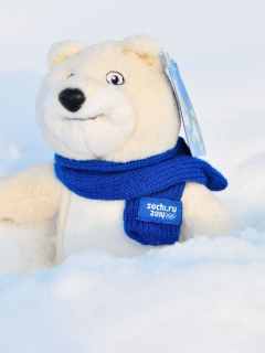 Sfondi Winter Olympics Teddy Bear Sochi 2014 240x320