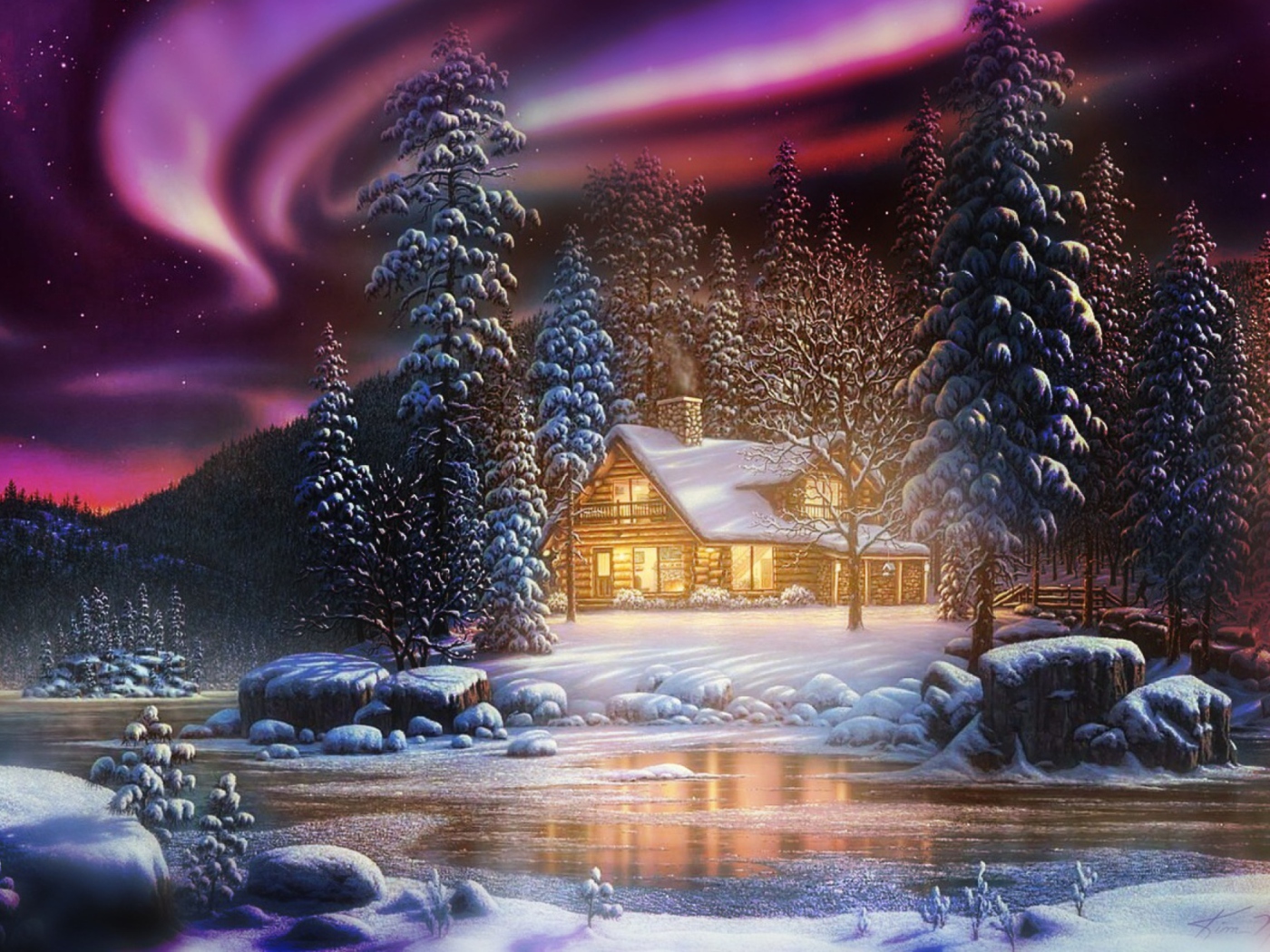 Das Winter Landscape Wallpaper 1400x1050