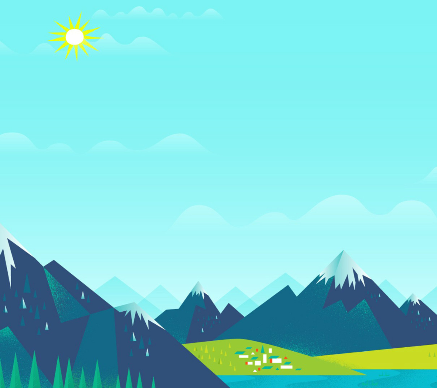 Das Drawn Mountains Wallpaper 1440x1280