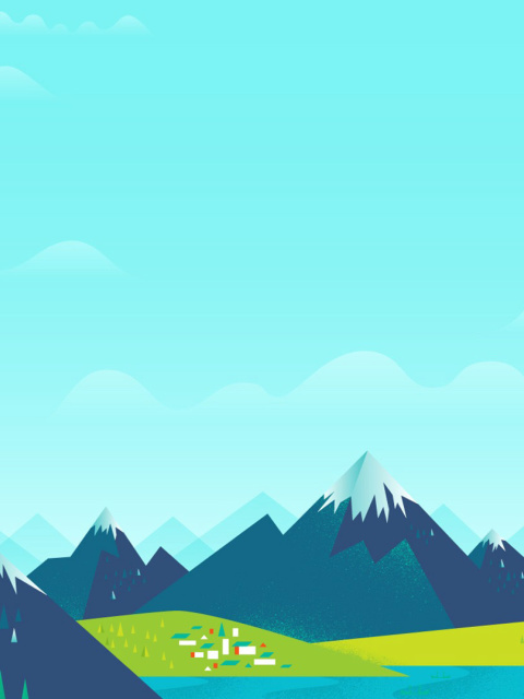 Drawn Mountains wallpaper 480x640