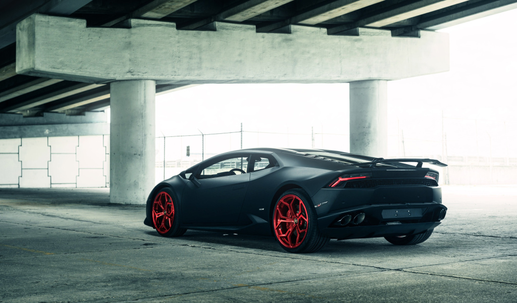 Sfondi Lamborghini Huracan Black Matte 1024x600