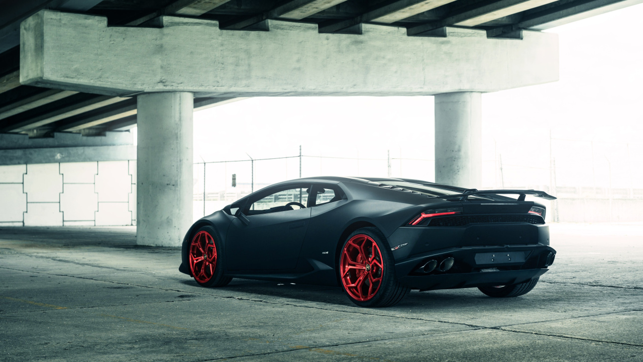 Fondo de pantalla Lamborghini Huracan Black Matte 1280x720