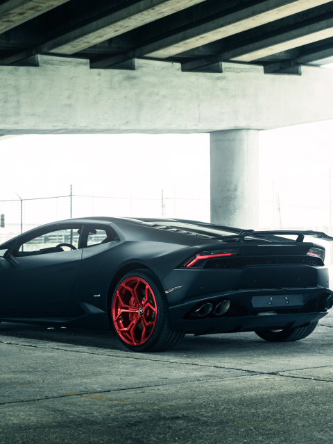 Fondo de pantalla Lamborghini Huracan Black Matte 480x640