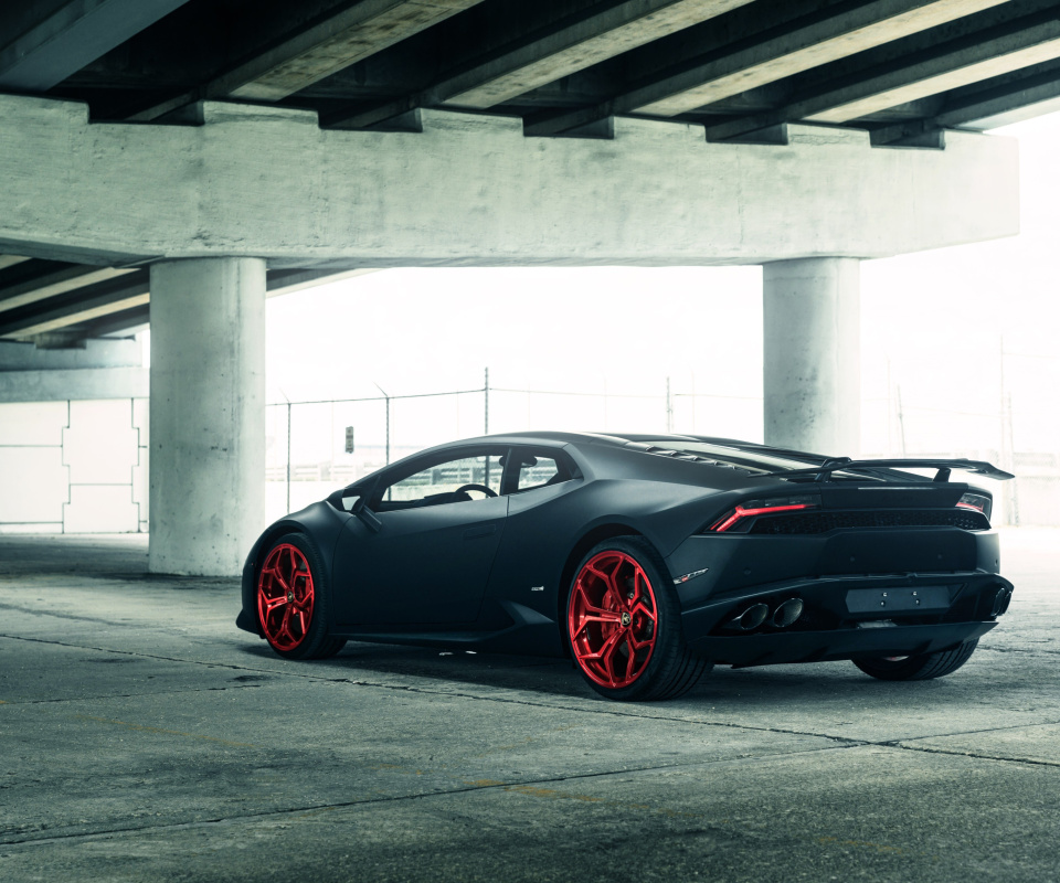 Fondo de pantalla Lamborghini Huracan Black Matte 960x800