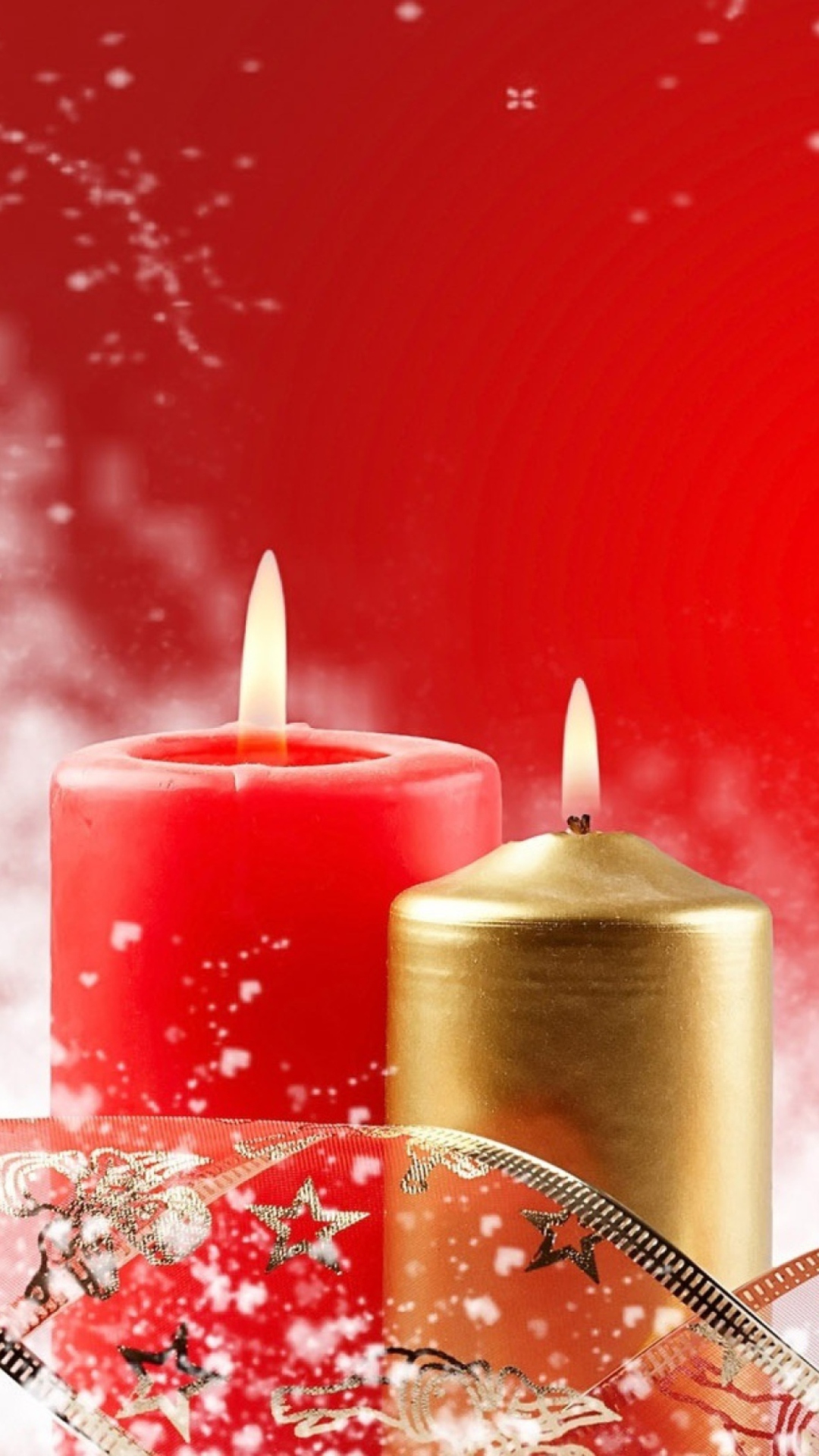 Fondo de pantalla Two Christmas Candles 1080x1920