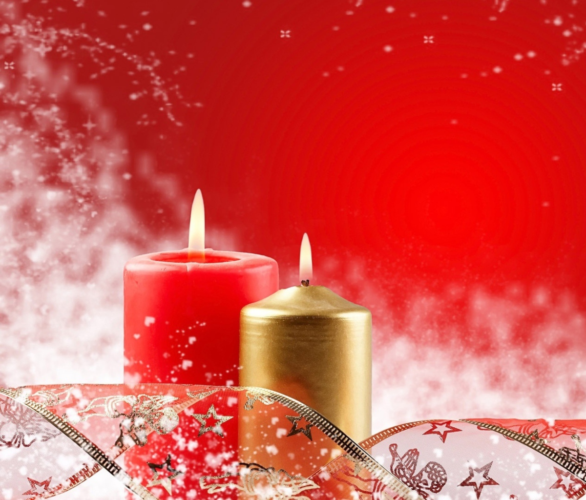 Das Two Christmas Candles Wallpaper 1200x1024