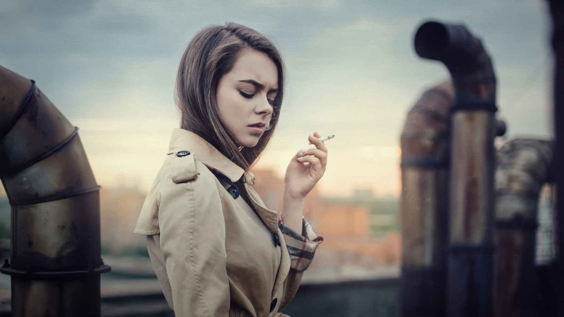 Smoking Girl wallpaper 1920x1080