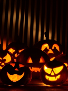 Halloween Pumpkins In The Dark screenshot #1 240x320