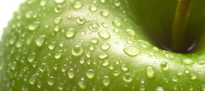 Screenshot №1 pro téma Water Drops On Green Apple 720x320