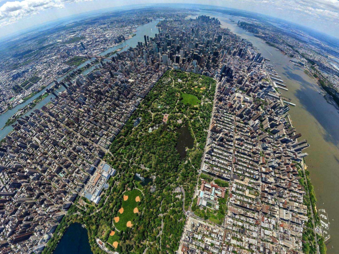 Fondo de pantalla Central Park New York From Air 1152x864