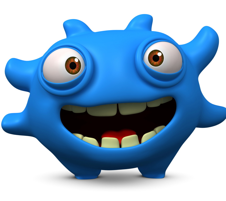 Fondo de pantalla Cute Blue Cartoon Monster 960x854