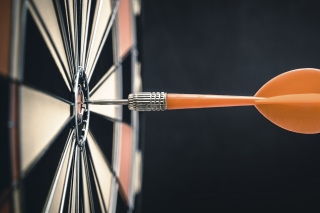 Closeup Darts Shooting Picture for Android, iPhone and iPad