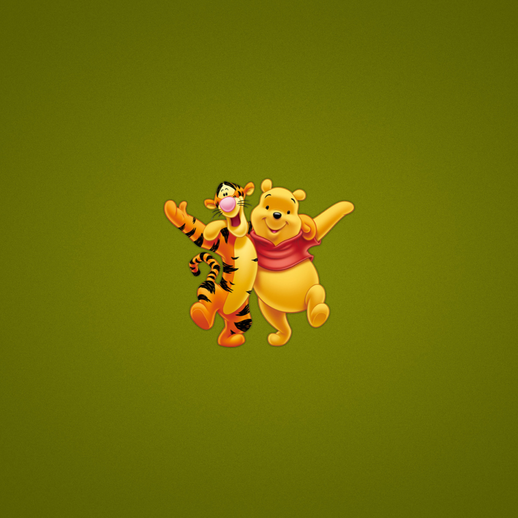 Winnie The Pooh And Tiger wallpaper 1024x1024