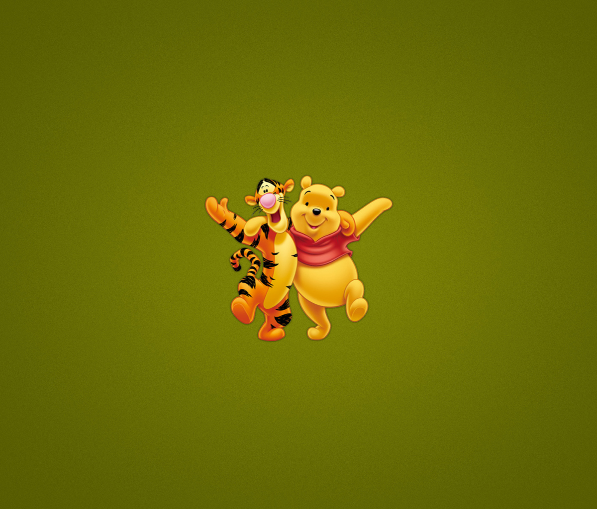 Das Winnie The Pooh And Tiger Wallpaper 1200x1024