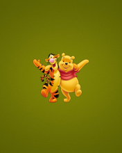 Das Winnie The Pooh And Tiger Wallpaper 176x220