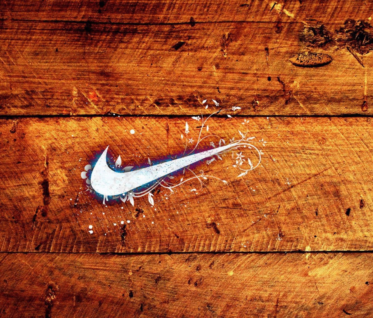 Обои Wooden Nike Logo 1200x1024