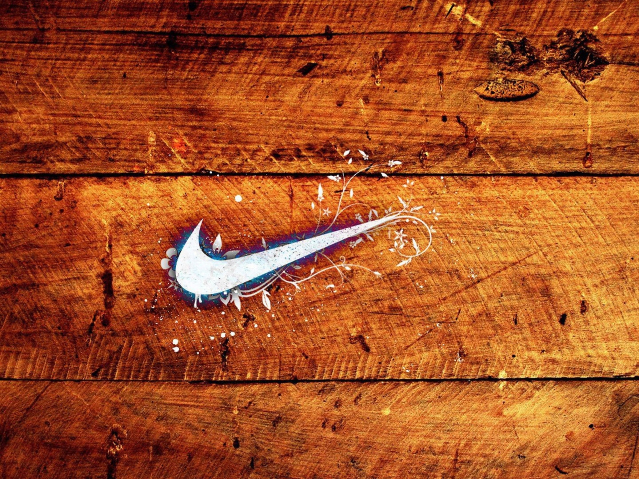 Das Wooden Nike Logo Wallpaper 1280x960