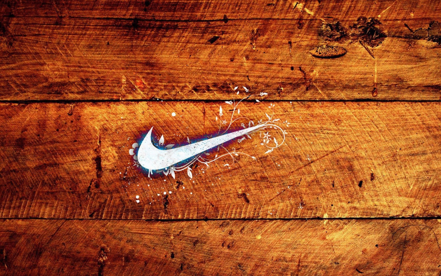 Обои Wooden Nike Logo 1440x900