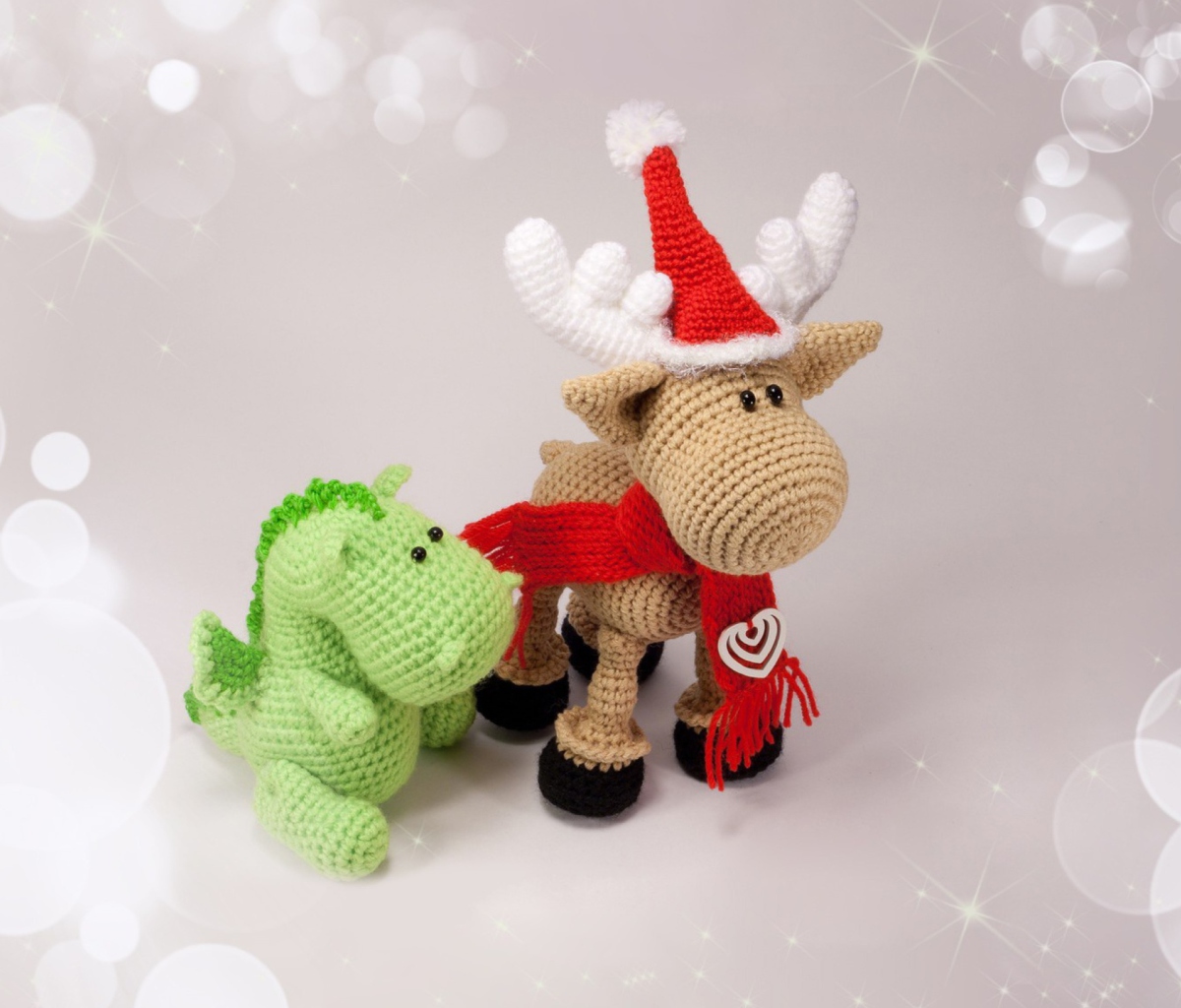 Sfondi Christmas Dino And Reindeer 1200x1024
