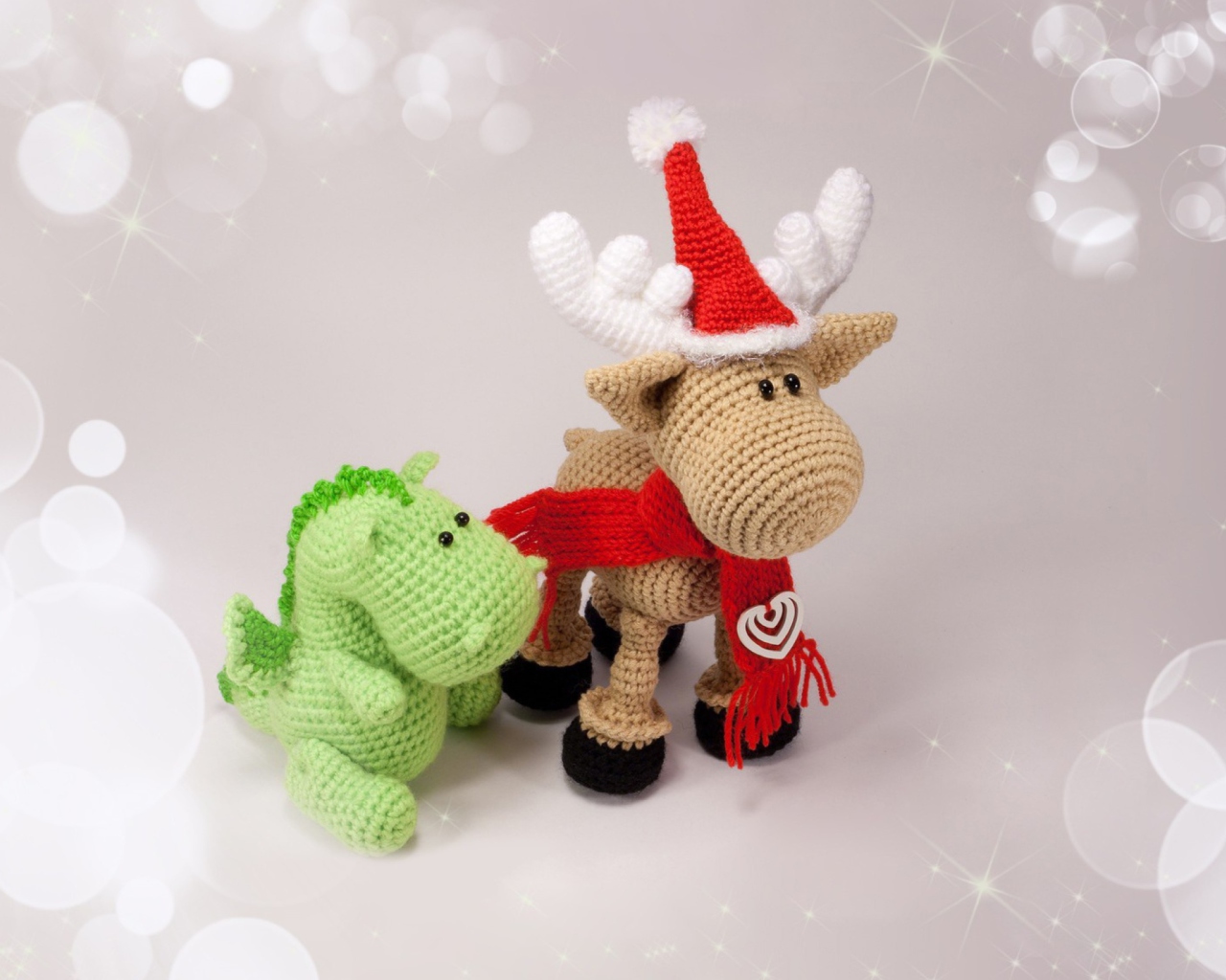Screenshot №1 pro téma Christmas Dino And Reindeer 1280x1024
