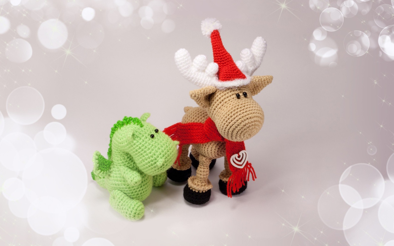Screenshot №1 pro téma Christmas Dino And Reindeer 1280x800