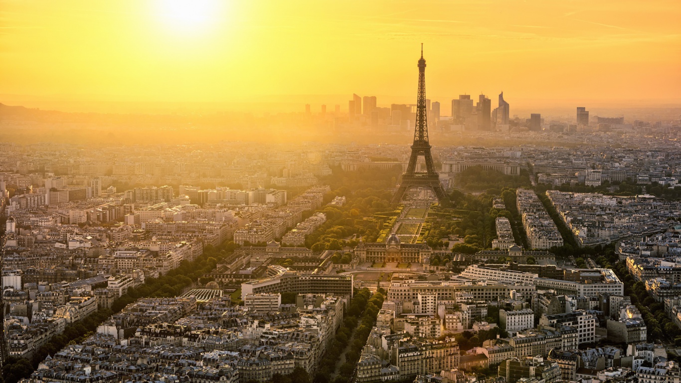 Sfondi Paris Sunrise 1366x768