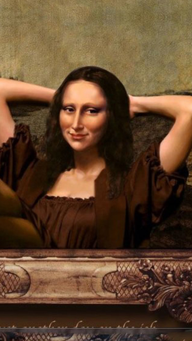 Sfondi Art Parodies - Mona Lisa 640x1136