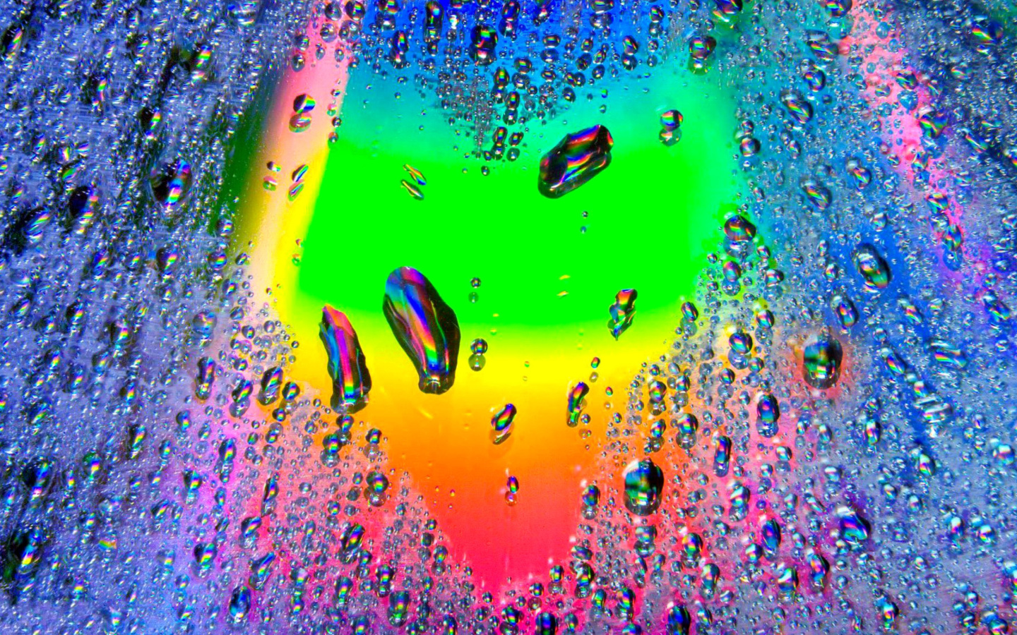 Sfondi Heart of Water Drops 1440x900