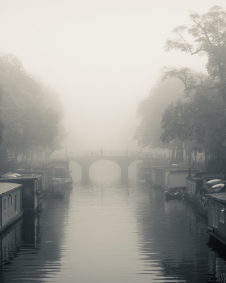 Misty Autumn In Amsterdam - Obrázkek zdarma pro 176x220