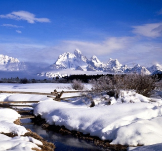 Kostenloses Grand Tetons in Winter, Wyoming Wallpaper für iPad 3
