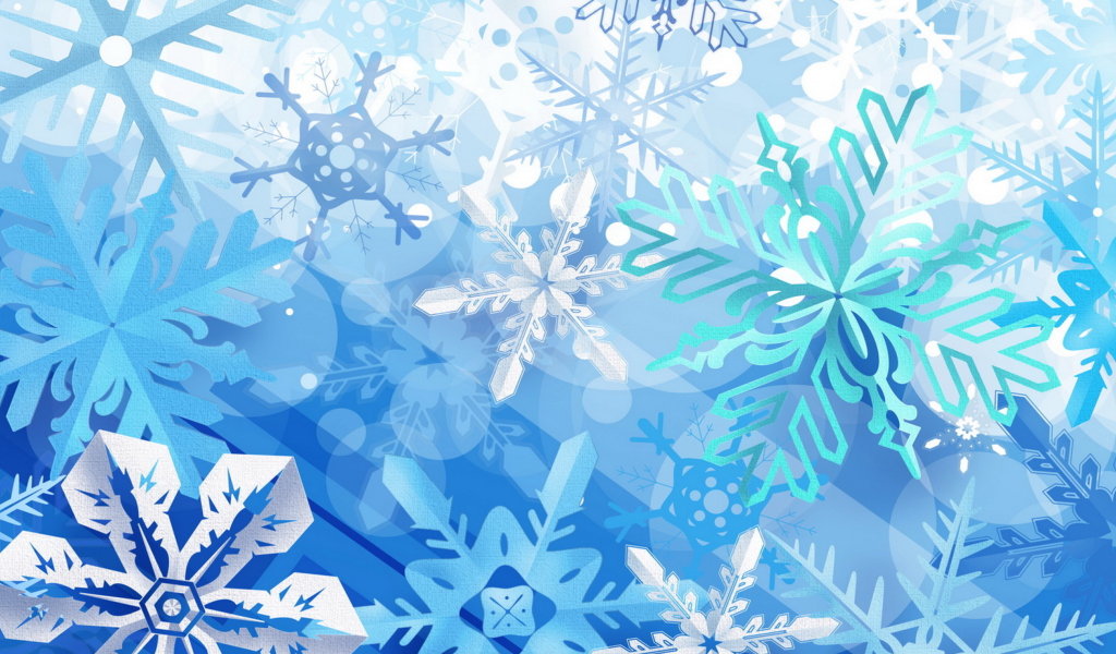 Fondo de pantalla Christmas Snowflakes 1024x600