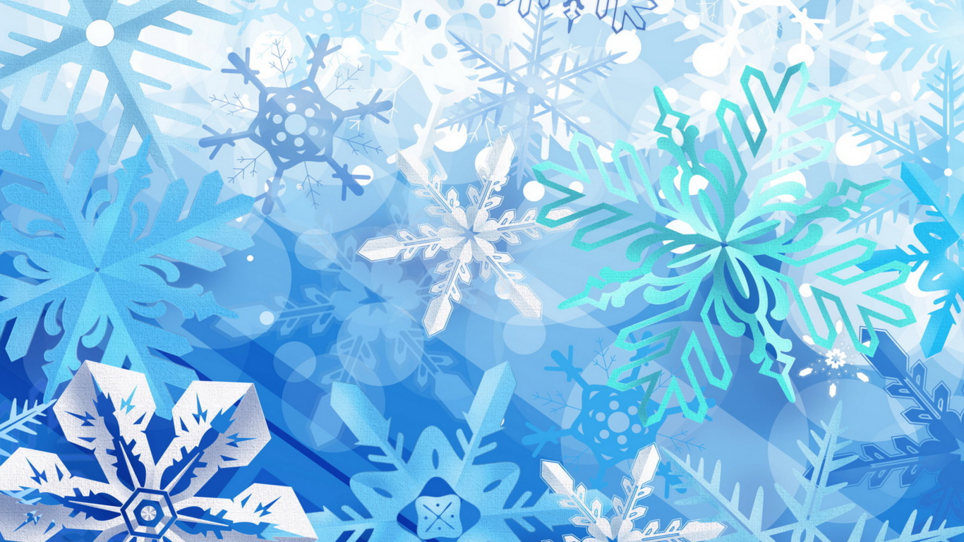 Fondo de pantalla Christmas Snowflakes 1366x768