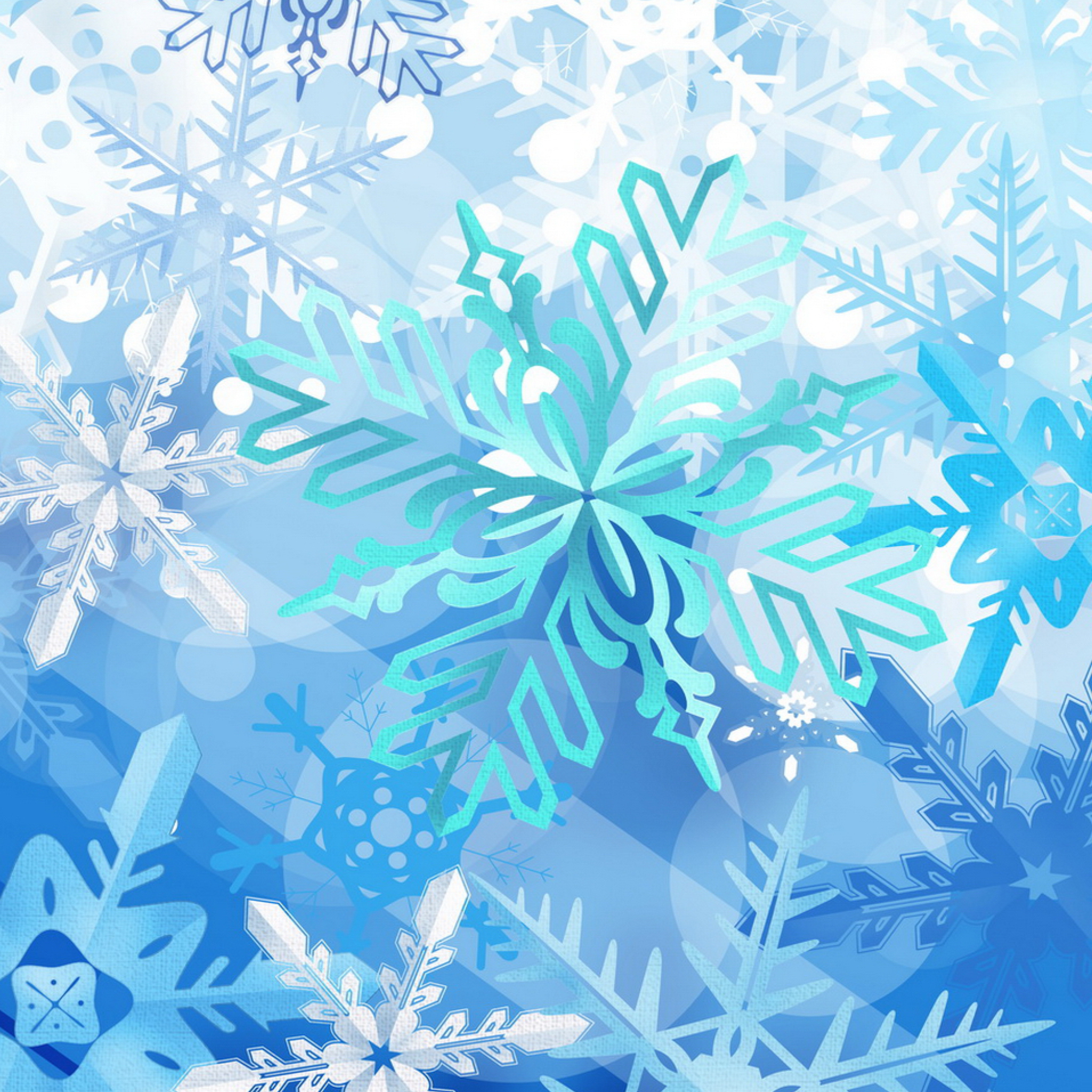 Fondo de pantalla Christmas Snowflakes 2048x2048