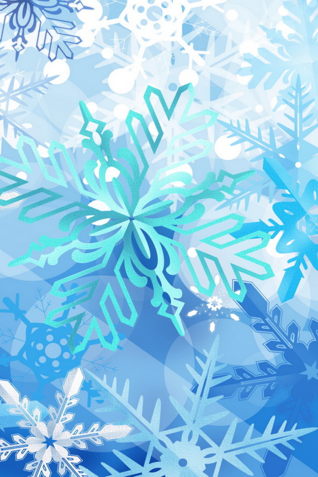 Das Christmas Snowflakes Wallpaper 640x960