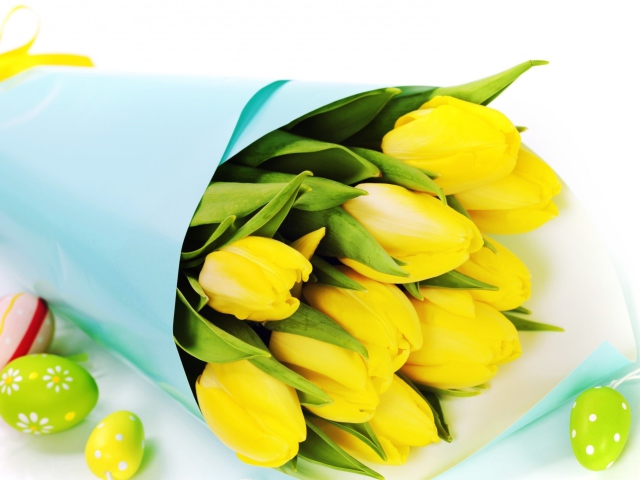 Das Yellow Tulips Wallpaper 640x480