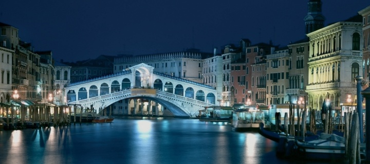 Night in Venice Grand Canal wallpaper 720x320