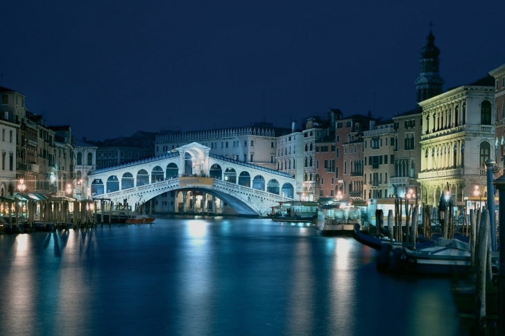 Night in Venice Grand Canal wallpaper