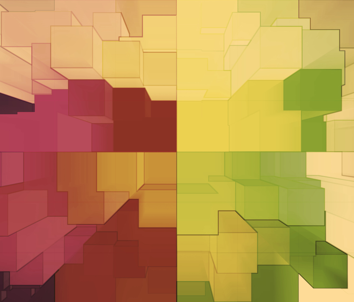 Screenshot №1 pro téma Multicolored 3D Blocks 1200x1024