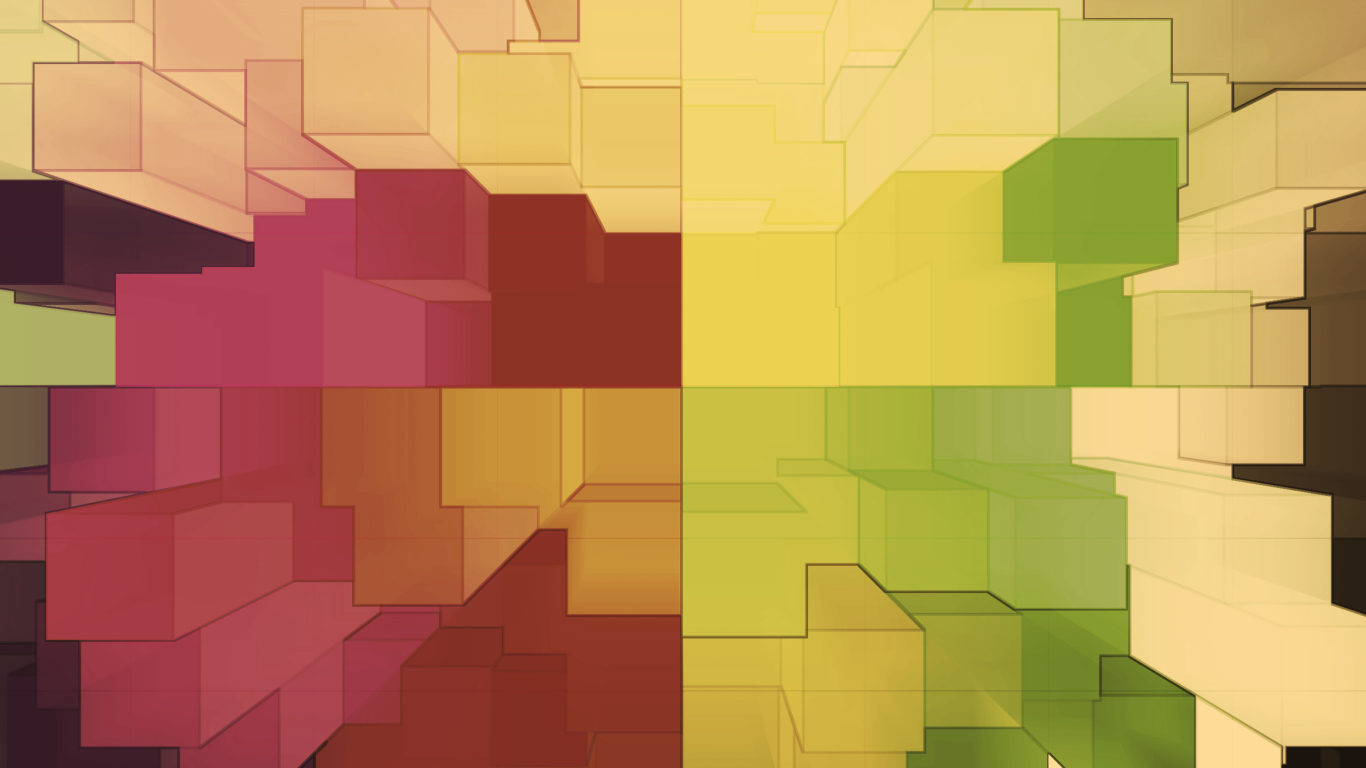 Fondo de pantalla Multicolored 3D Blocks 1366x768