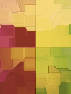 Das Multicolored 3D Blocks Wallpaper 240x320