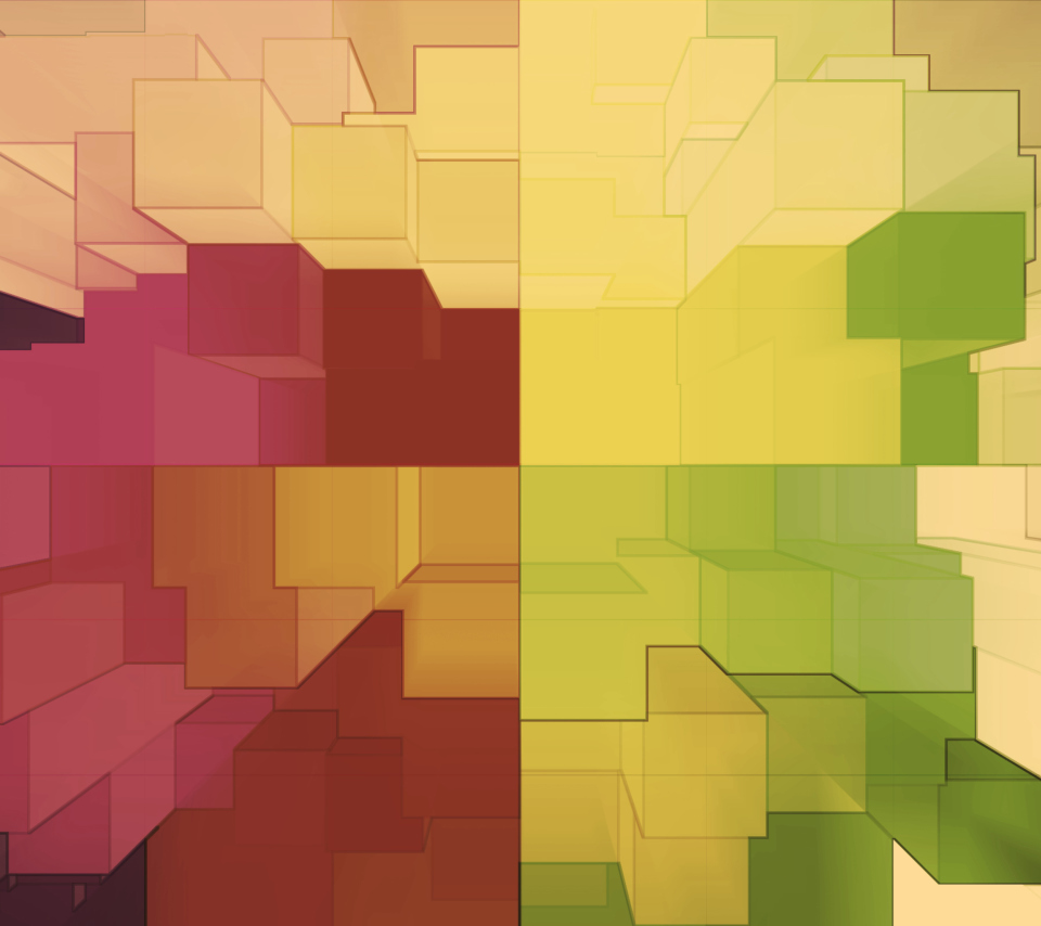Multicolored 3D Blocks wallpaper 960x854